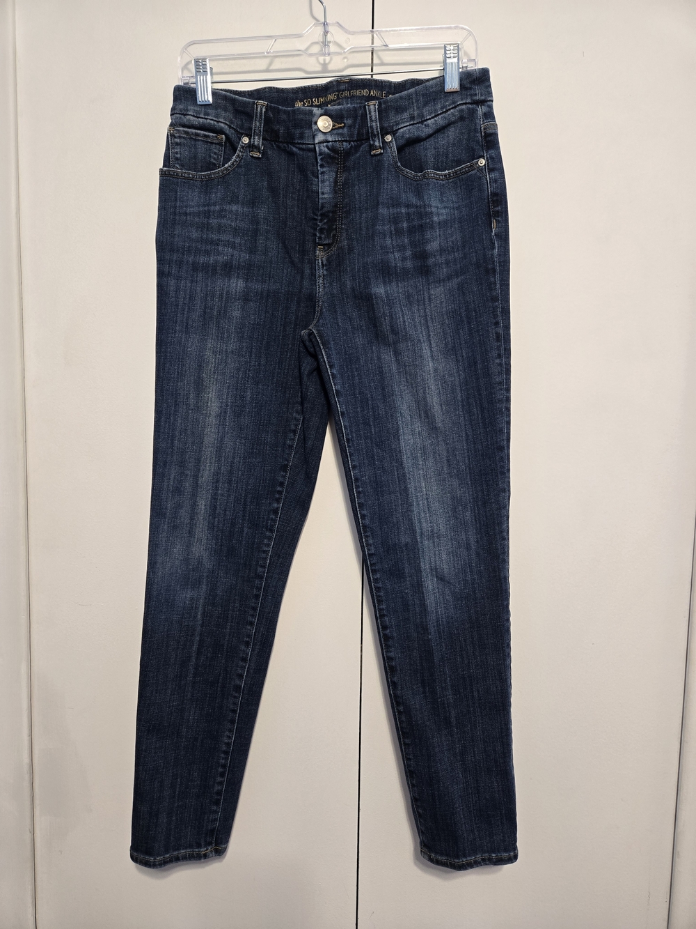 Chico's So Slimming Girlfriend Ankle Jeans Size 0.5 US 6 Blue Stretch Denim